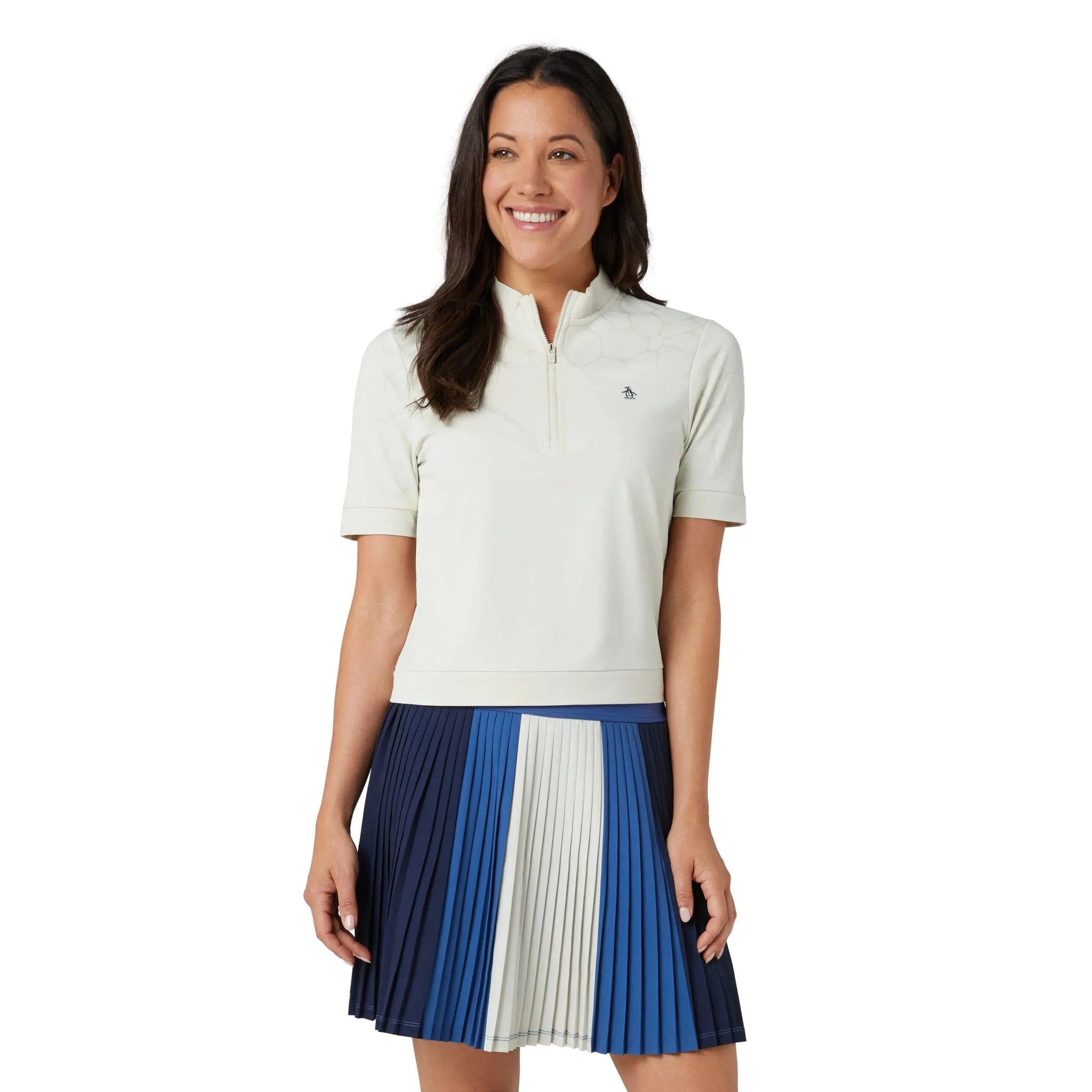 Penguin Laser Cut Floral Halbarm Golf Polo Shirt PENGUIN LADIES POLOS Penguin