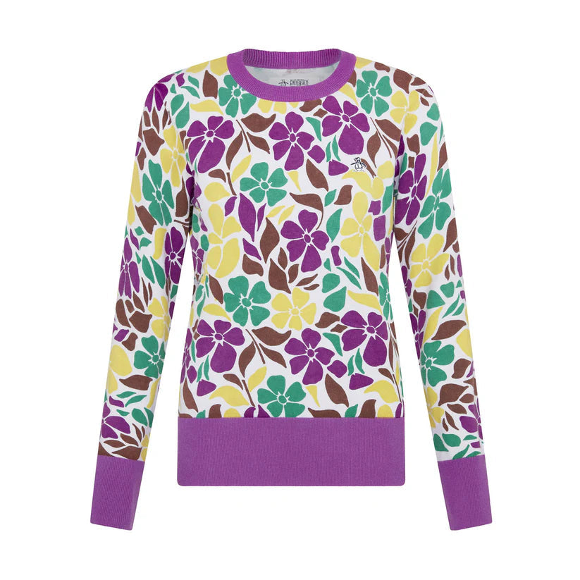 Penguin Printed Floral Golf Sweater ***PRE-ORDER NOW PENGUIN LADIES SWEATERS Penguin