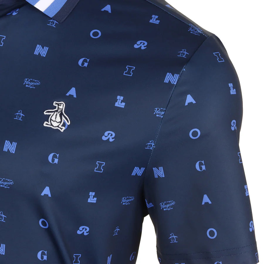Penguin Original All Over Pete Print Golf Polo Shirt PENGUIN POLO SHIRTS Penguin
