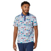 Penguin Pete Stamp Roadmap Halbarm Golf Polo Shirt PENGUIN POLO SHIRTS Penguin