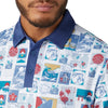 Penguin Pete Stamp Roadmap Halbarm Golf Polo Shirt PENGUIN POLO SHIRTS Penguin