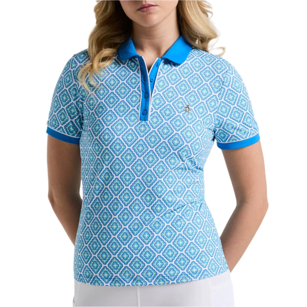Penguin Cap Sleeve Printed Golf Polo Shirt PENGUIN LADIES POLOS Penguin