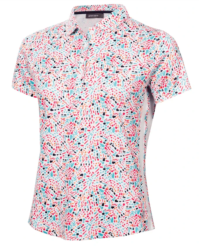 Green Lamb Odelle Printed Golf Polo Shirt GREEN LAMB POLOS Green Lamb