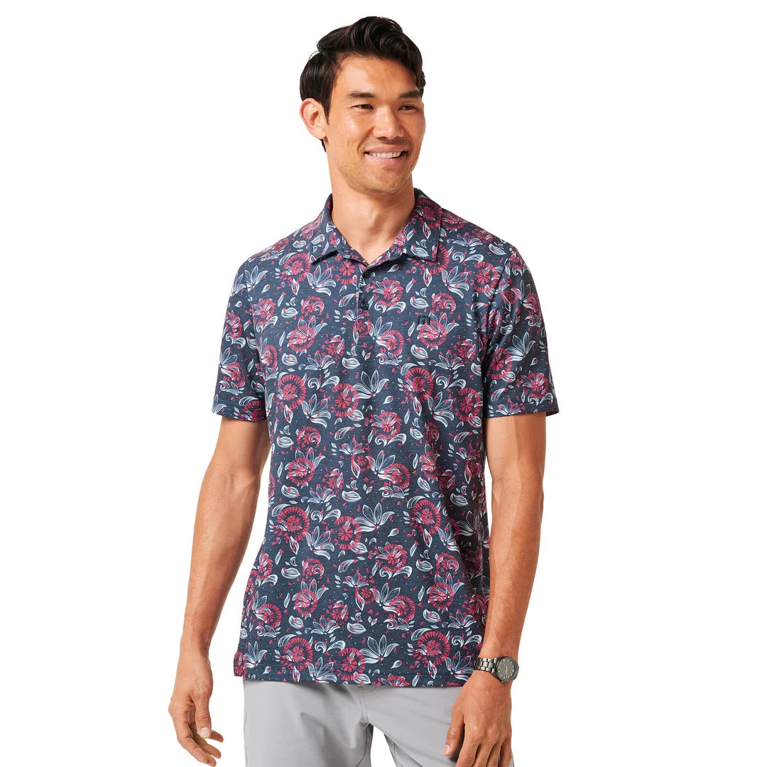 TravisMathew Flourish Golf Polo Shirt TRAVISMATHEW POLO SHIRT Travismathews