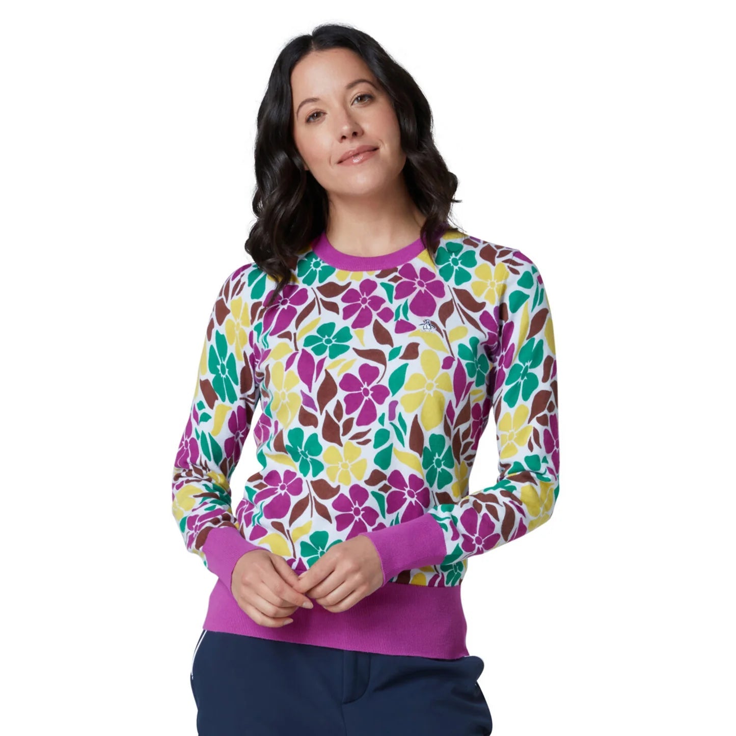 Penguin Printed Floral Golf Sweater PENGUIN LADIES SWEATERS Penguin