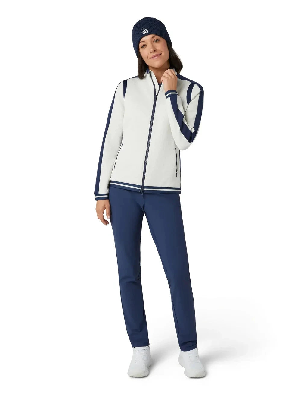 Penguin Knit Embossed Floral Colourblock Golf Jacket PENGUIN LADIES JACKETS Penguin