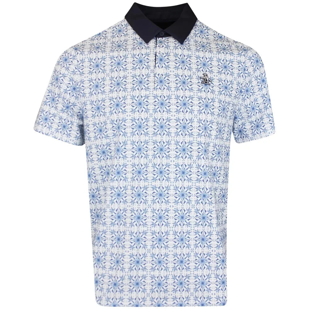 Penguin Cocktail Windowpane Golf Polo Shirt PENGUIN POLO SHIRTS Penguin