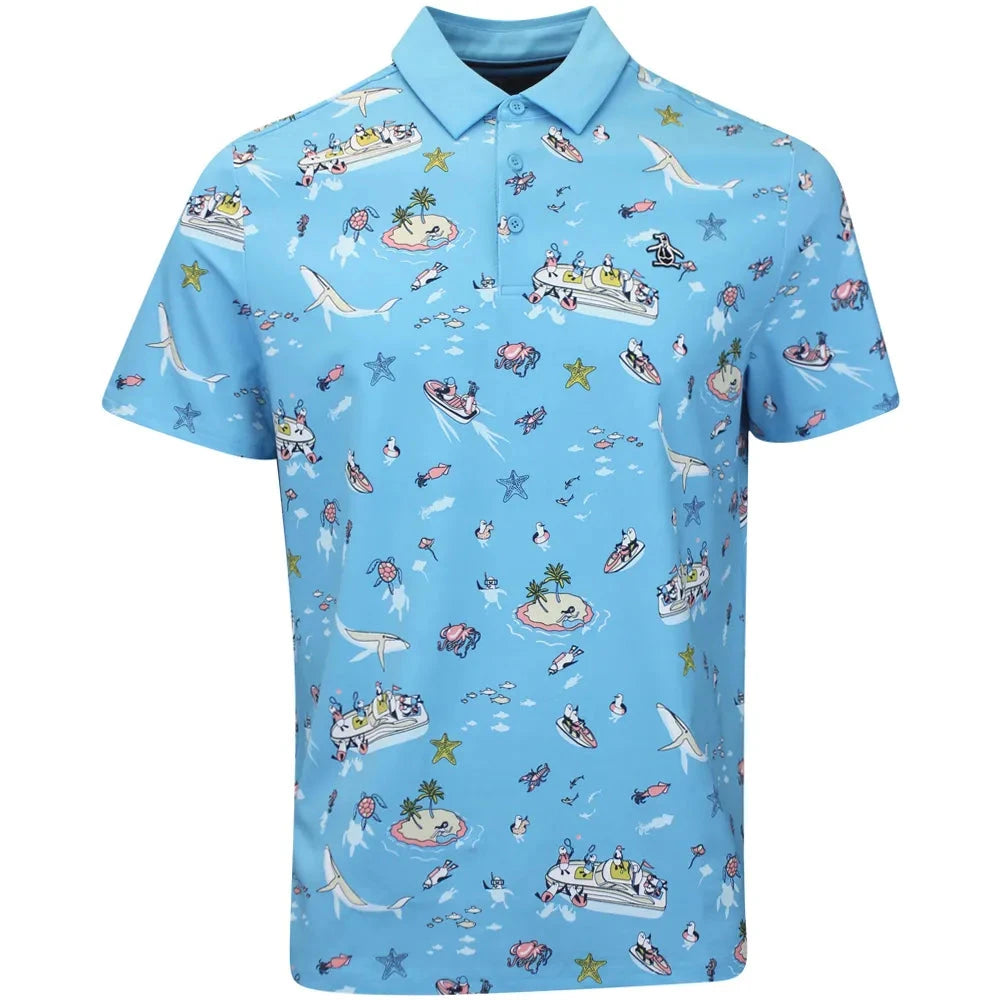 Penguin Pete In The Boat Golf Polo Shirt PENGUIN POLO SHIRTS Penguin