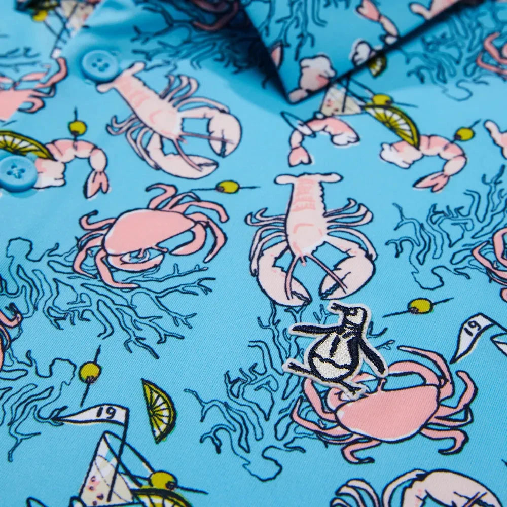 Penguin Pete In The Ocean Golf Polo Shirt PENGUIN POLO SHIRTS Penguin