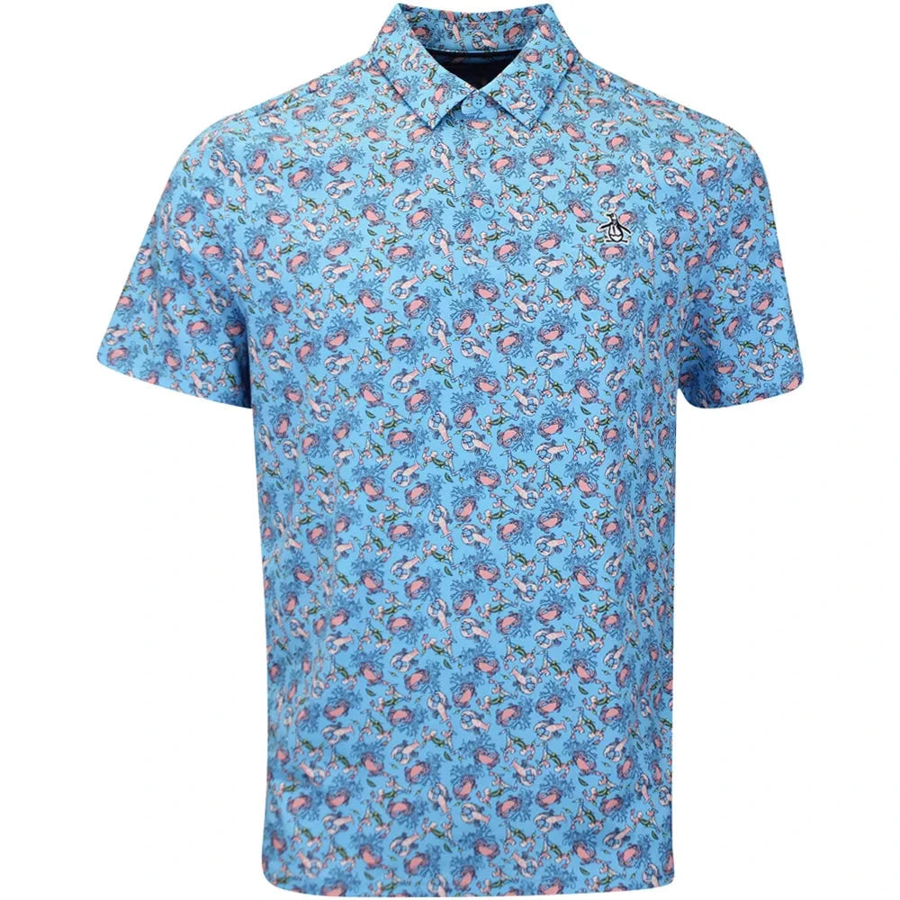 Penguin Pete In The Ocean Golf Polo Shirt PENGUIN POLO SHIRTS Penguin