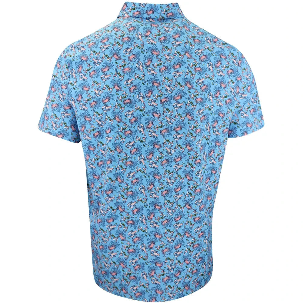 Penguin Pete In The Ocean Golf Polo Shirt PENGUIN POLO SHIRTS Penguin