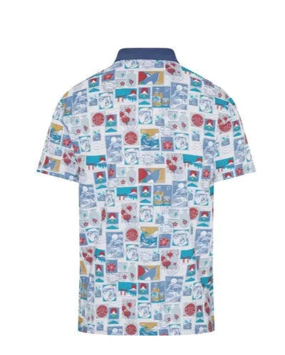 Penguin Pete Stamp Roadmap Halbarm Golf Polo Shirt PENGUIN POLO SHIRTS Penguin 