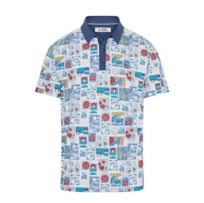 Penguin Pete Stamp Roadmap Halbarm Golf Polo Shirt PENGUIN POLO SHIRTS Penguin 
