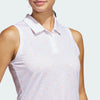 adidas Ultimate365 Printed Ottoman Sleeveless Golf Polo Shirt ADIDAS LADIES POLOS adidas 