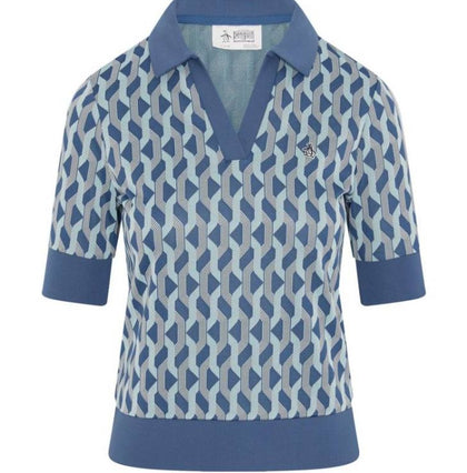 Penguin Geo Jacquard Golf Polo Shirt PENGUIN LADIES POLOS Penguin 