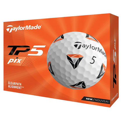 TaylorMade TP5 Pix 2.0 White Golf Balls 12pk TAYLORMADE BALLS Galaxy Golf 