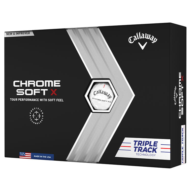Callawy Chrome Soft X Triple Track White Golf Balls 12PK CALLAWAY BALLS Galaxy Golf 