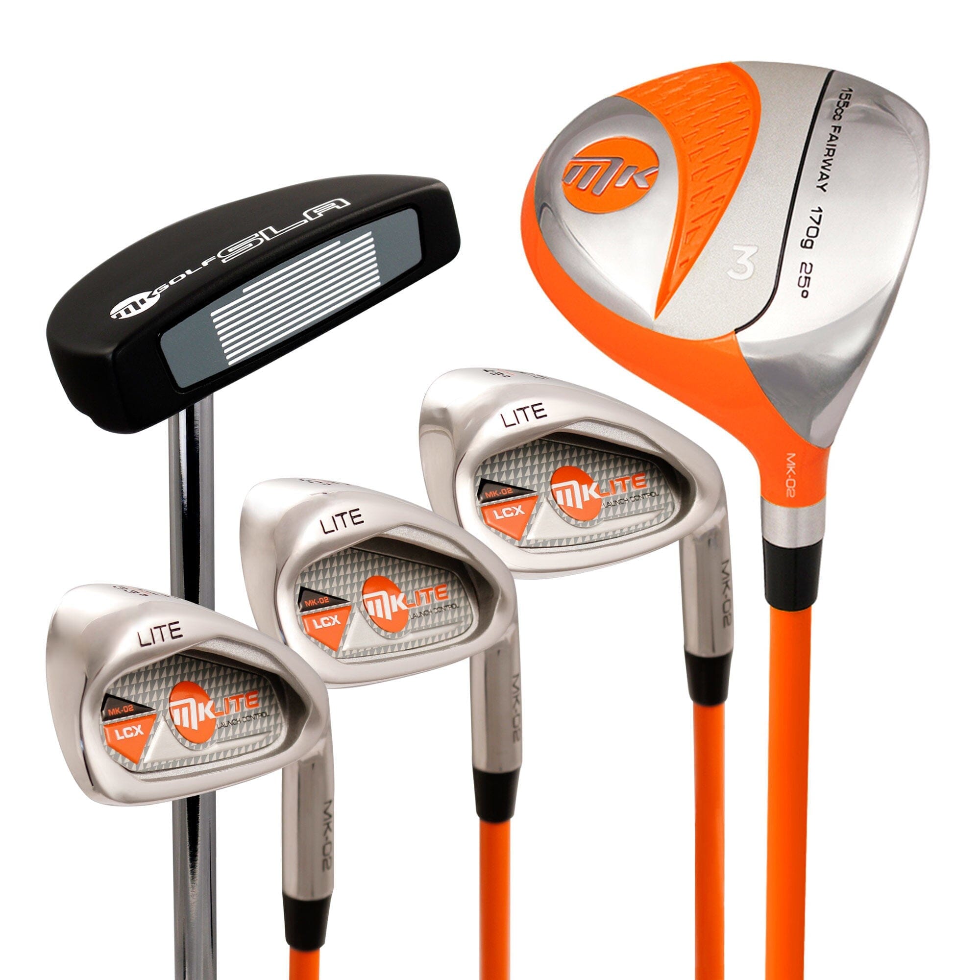 Juego medio MKLite Naranja LH 49in/125cm JUEGOS DE PAQUETE MKIDS Galaxy Golf