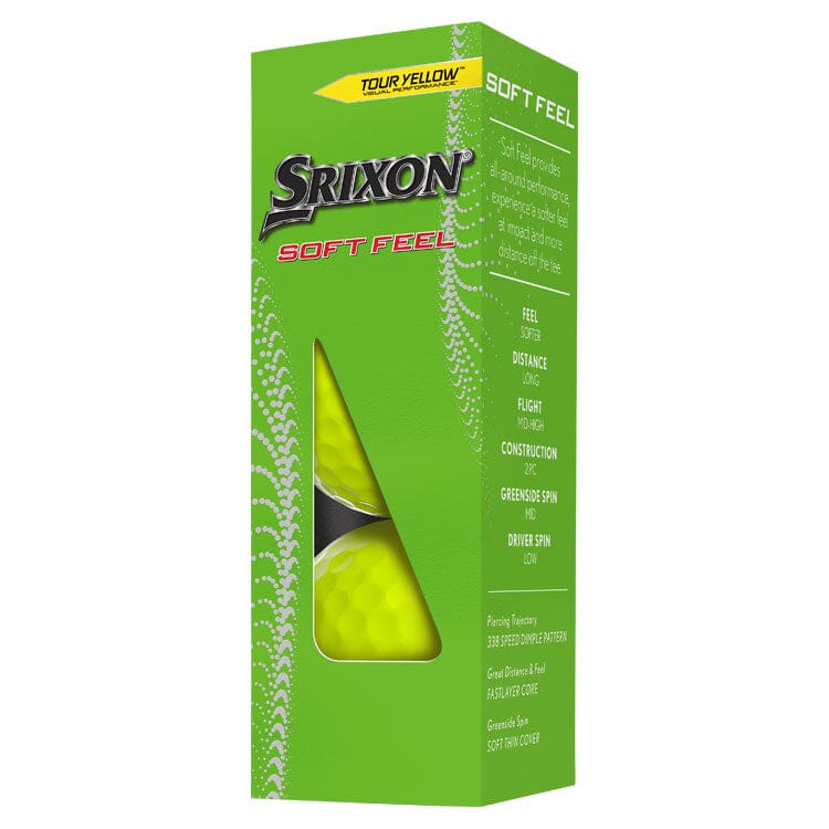 Srixon Pelotas de golf amarillas Soft Feel paquete de 12 BOLAS SRIXON SRIXON