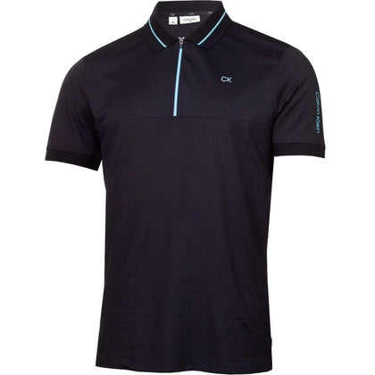Calvin Klein Whitman Zip Neck Golf Polo Shirt CK MENS POLOS Galaxy Golf 