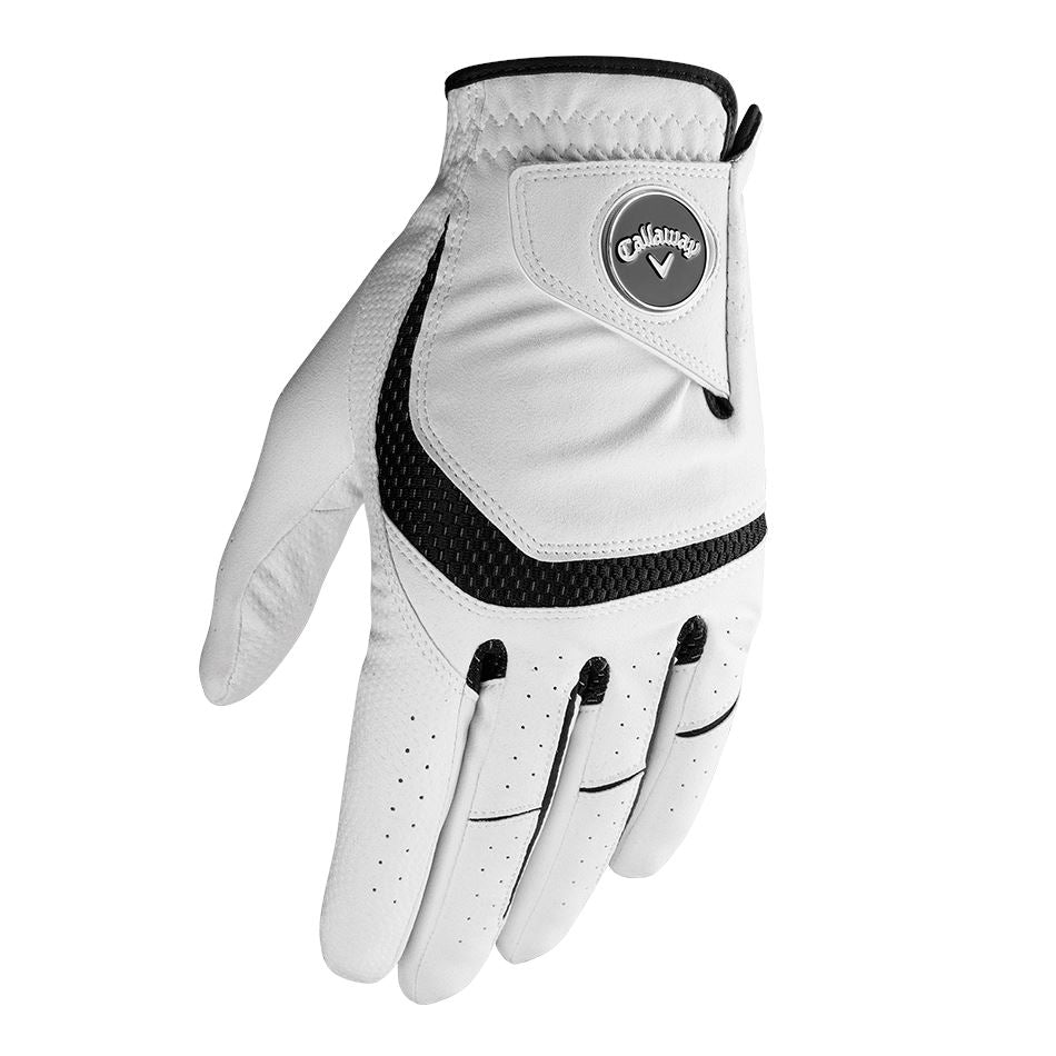 Callaway Syntech Golf Glove - White/Black Callaway Syntech Golf Glove - White/Black